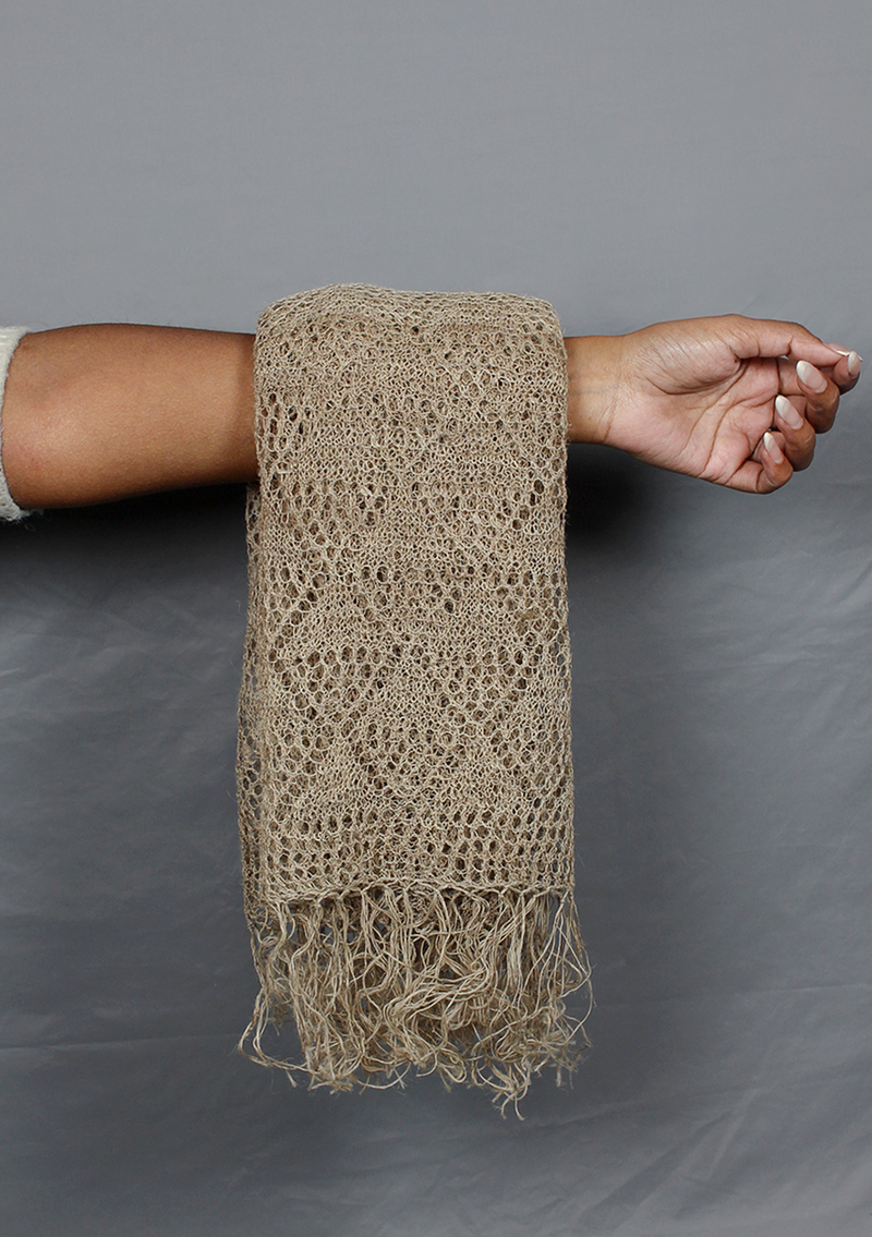 Pure Nettle Fiber Woven Texture Shawl