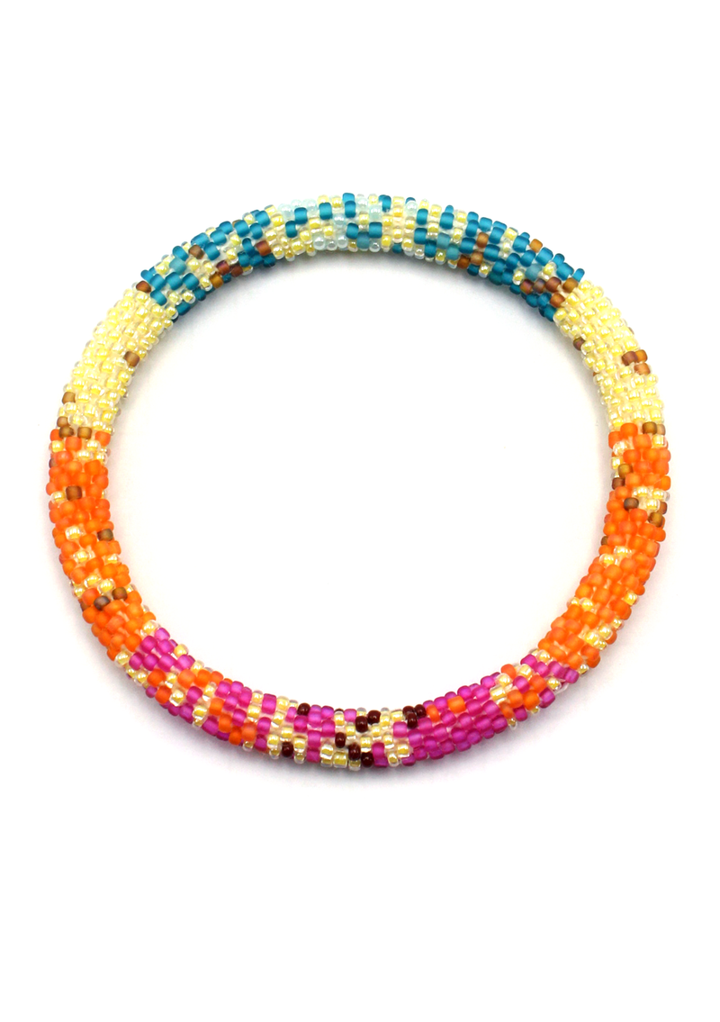 Orangel Yellow Stripes Roll on Beads Anklet – Foot Jewelry