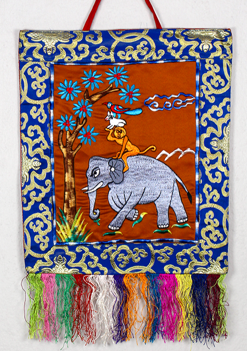 Four Harmonious Friends Brocade Wall Hanging