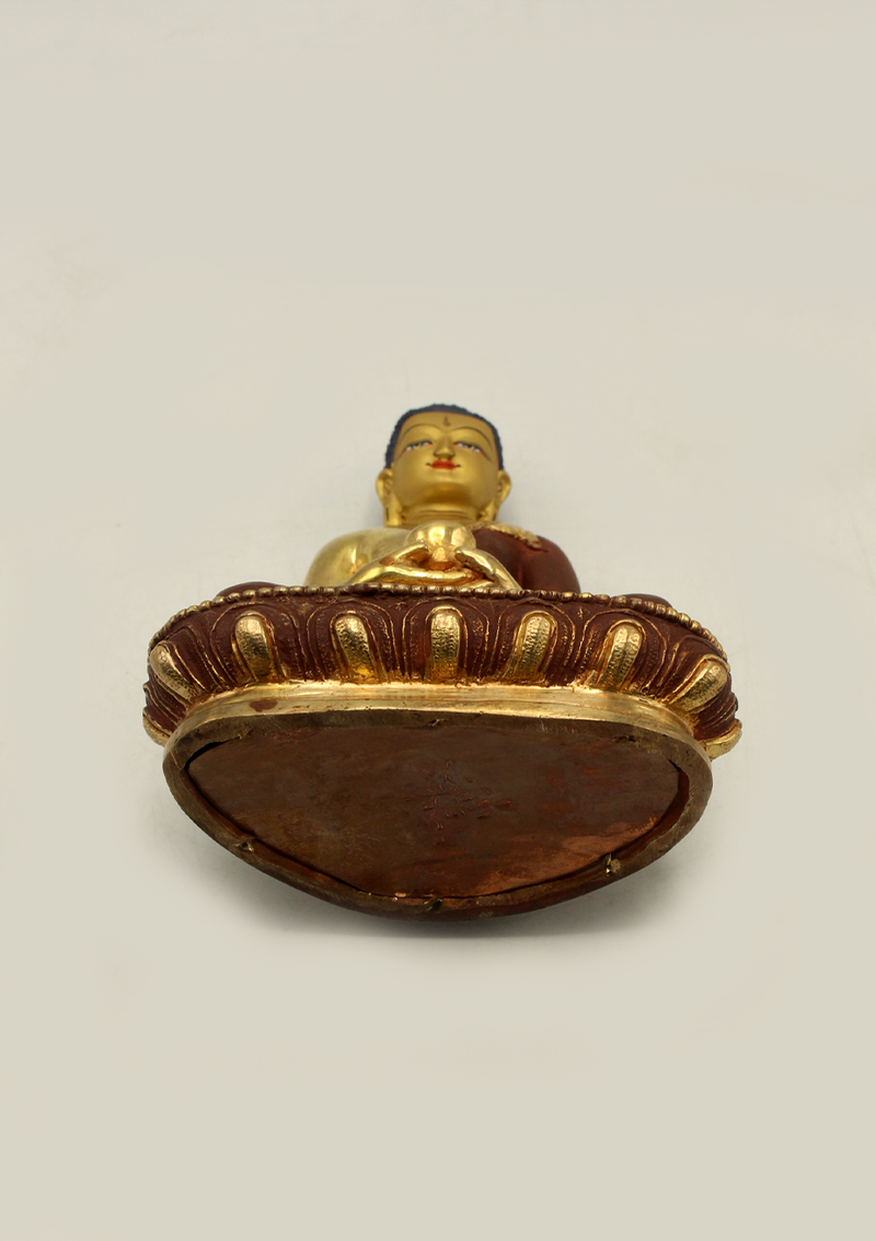 Partly Gold Plated Amitabha Buddha Statue 5"H