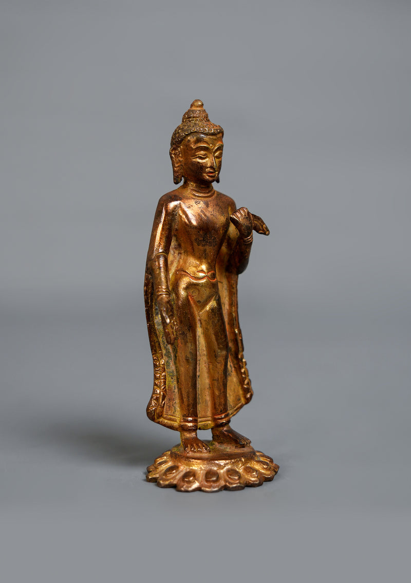 Antique Style Dipankar Buddha Statue 5" H