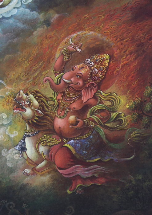 Newari Paubha  Cho:tha Ganesha Print