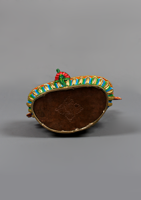 Green Tara Handpainted and Partly Gold Gilded Statue