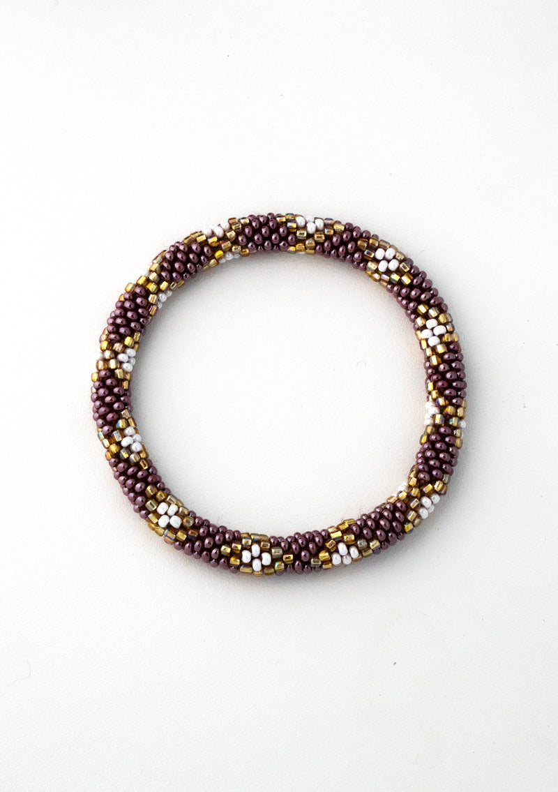 Velvet Plum Nepalese Roll Bead Bracelet