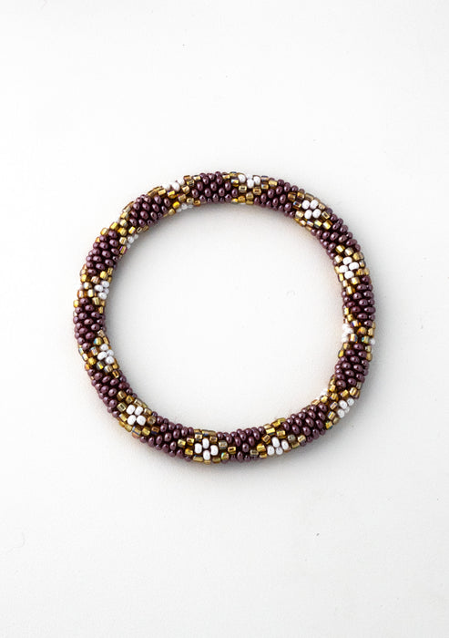 Velvet Plum Nepalese Roll Bead Bracelet