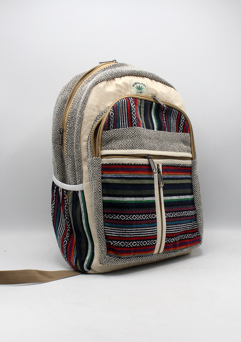 Hemp Cotton Bhutanese Design Stripe Rucksack
