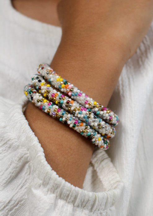 Multicolor Beads Nepalese Roll on Bracelet for Kids