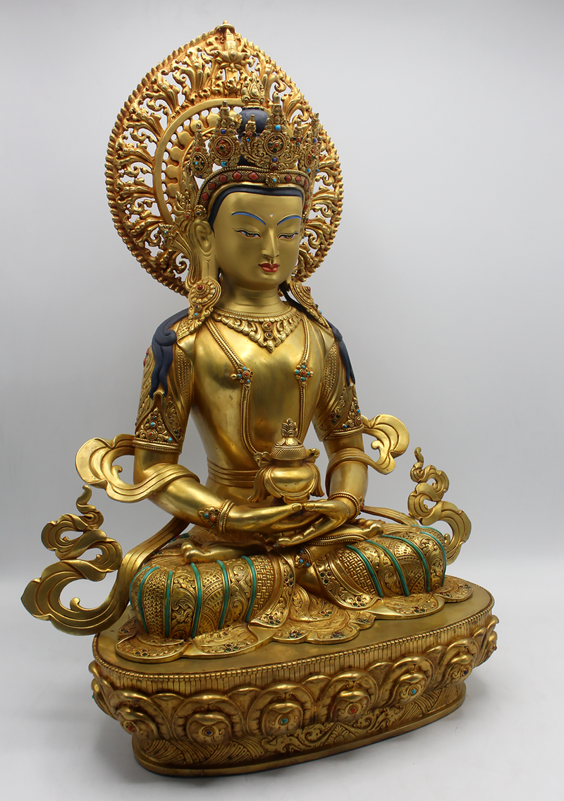 Masterarts 24 K Gold  Apparmita  21"H Sculpture Buddhist Deity