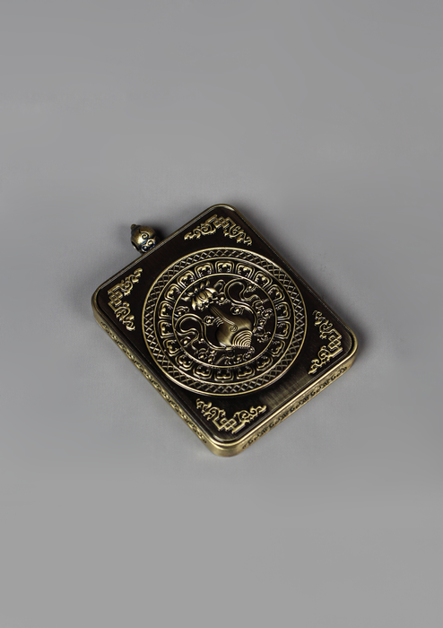 Shakyamuni Buddha Hand Painted Mini Thangka Amulet Pendant