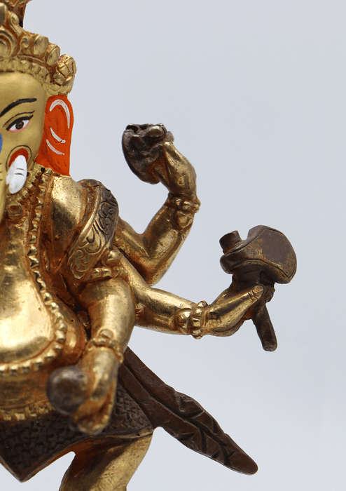 Partly Gold Plated Dancing Ganesha Statue 5.5" High SS-ST130