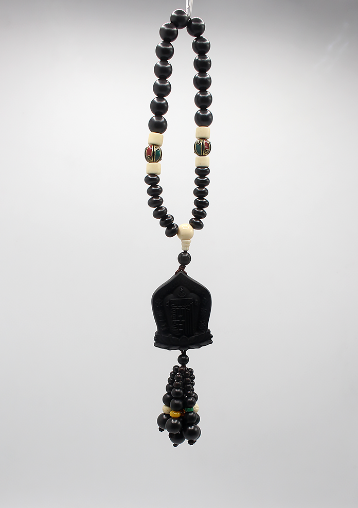 Tibetan Kalachakra Carved Wooden Car Hanging Amulet