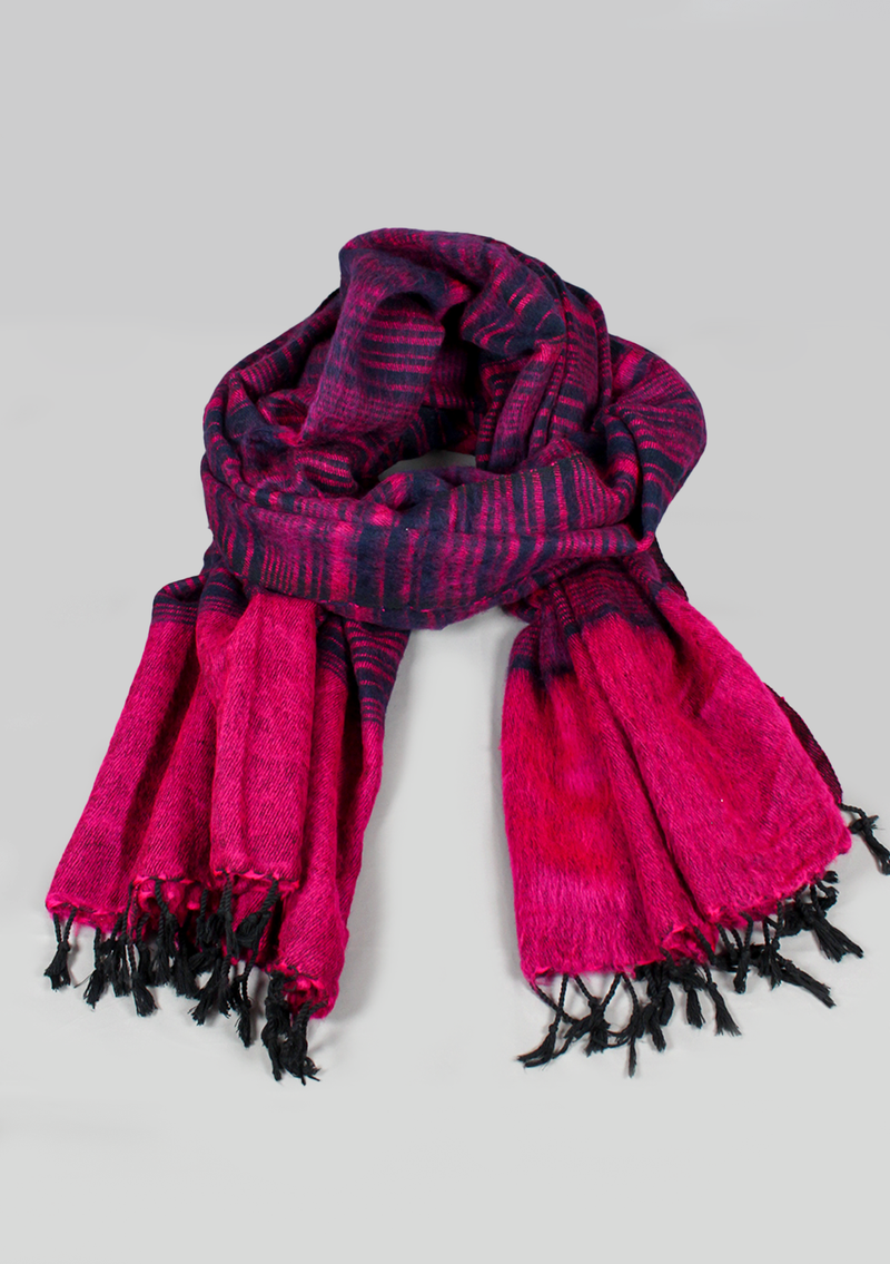 Handloomed Stripes Yak Wool Blanket - Colorful