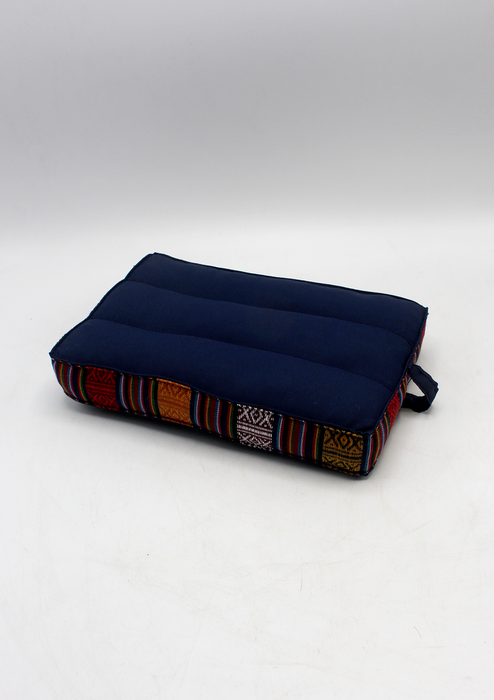 Small Cotton Meditation Cushion with Bhutanese Fabric Border