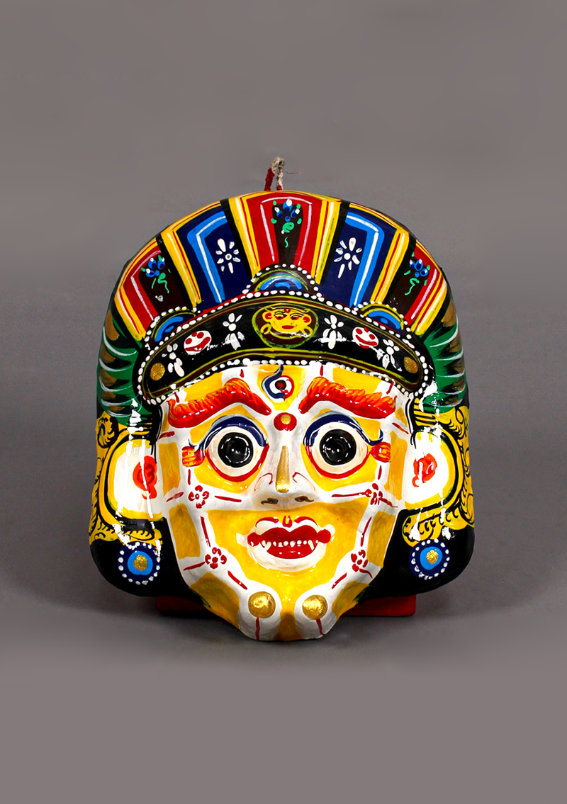 Handpainted Mahakali Paper Mache Hanging Mask