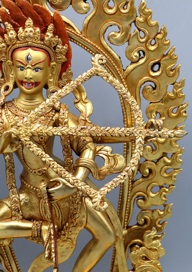 Kurukulla 24 K Gold Copper Statue 14" H