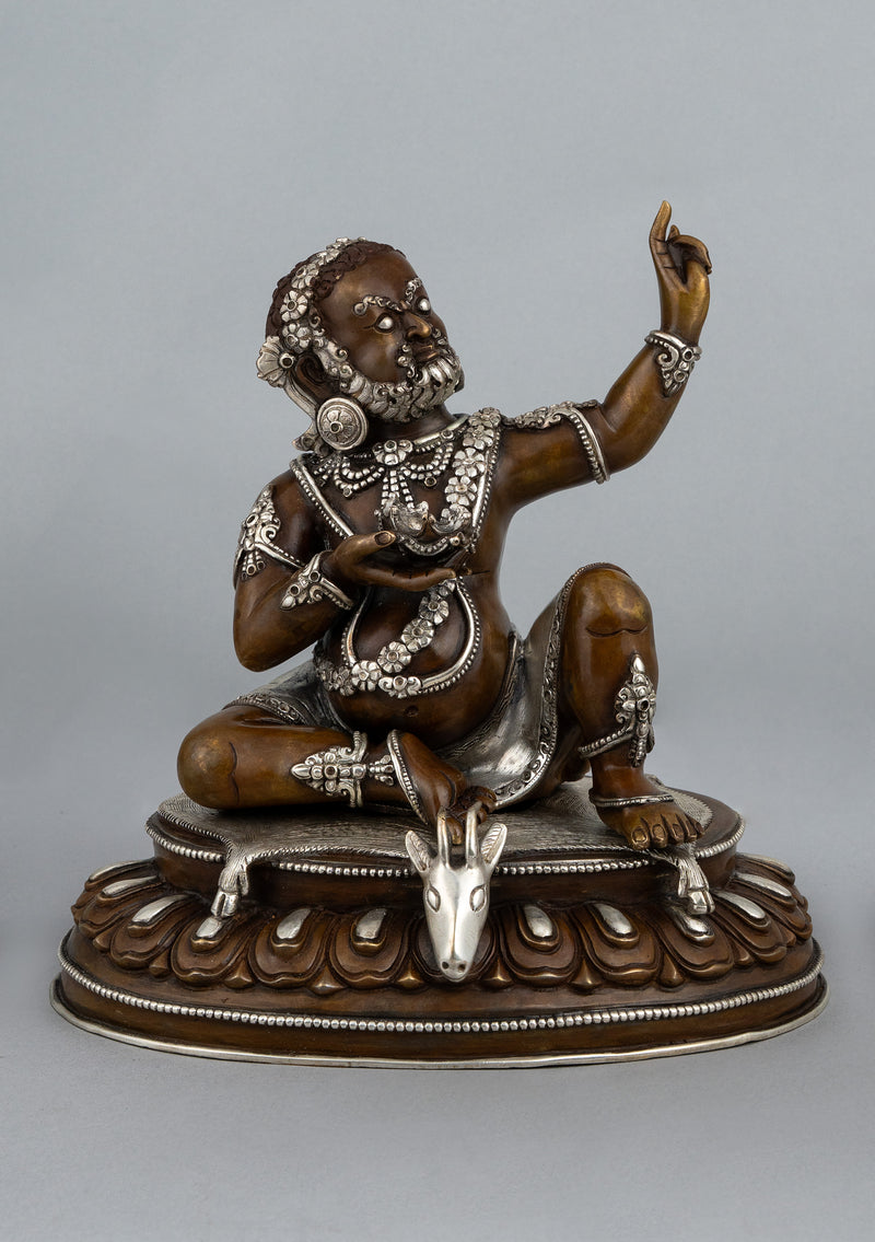 Silver Plated Copper Virupa Statue 9"H