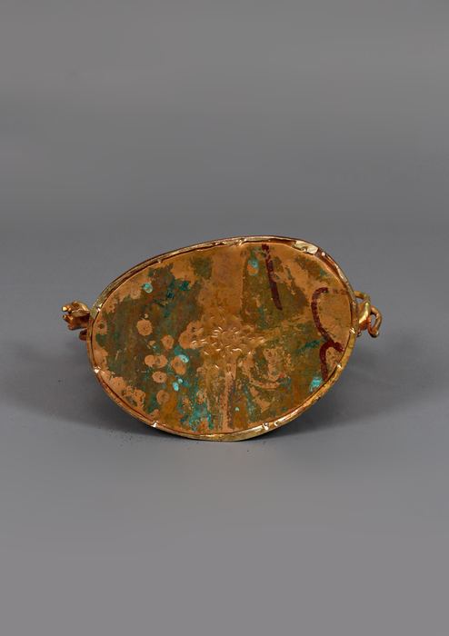 Partly Gold Plated Maha Manjushree Statue 6.25" H