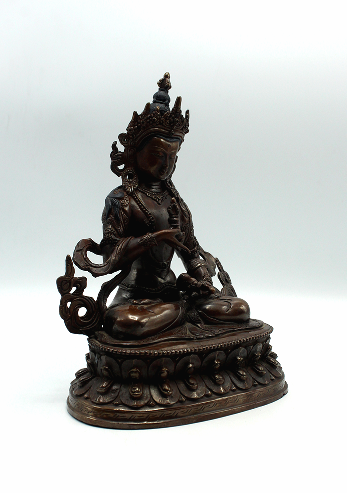 Double Lotus Copper Oxidized Vajrasattva Statue