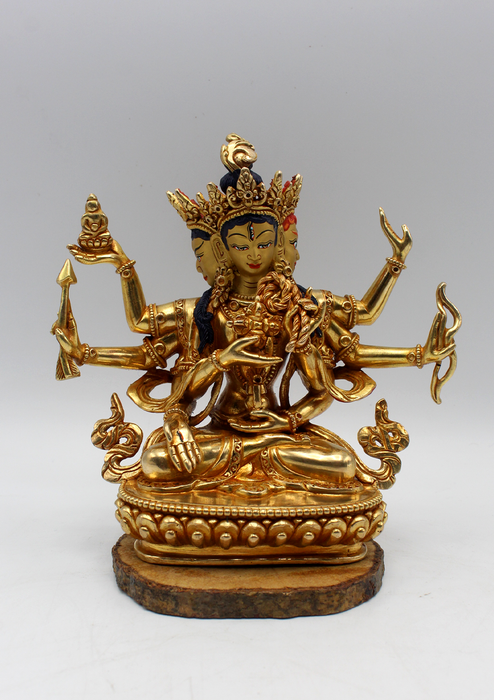 Fully Gold Plated Namgyalma Statue 6"H