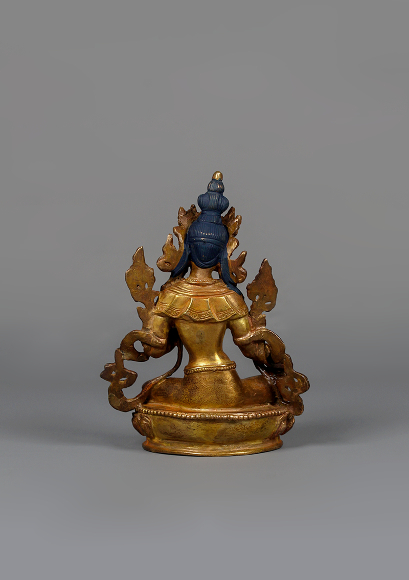 Antique Style Green Tara Statue 5.75" H