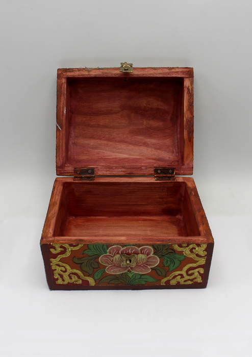 Handpainted Tibetan Wooden Optical Box with Garud- Large