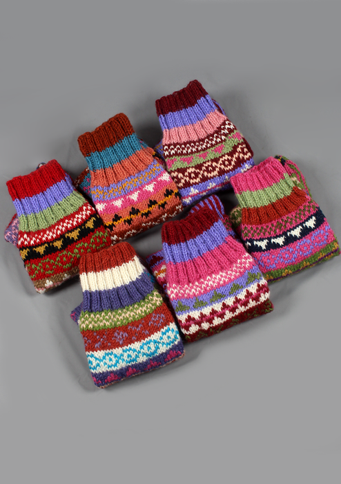 Handknitted Multicolor Woolen Knee High Socks