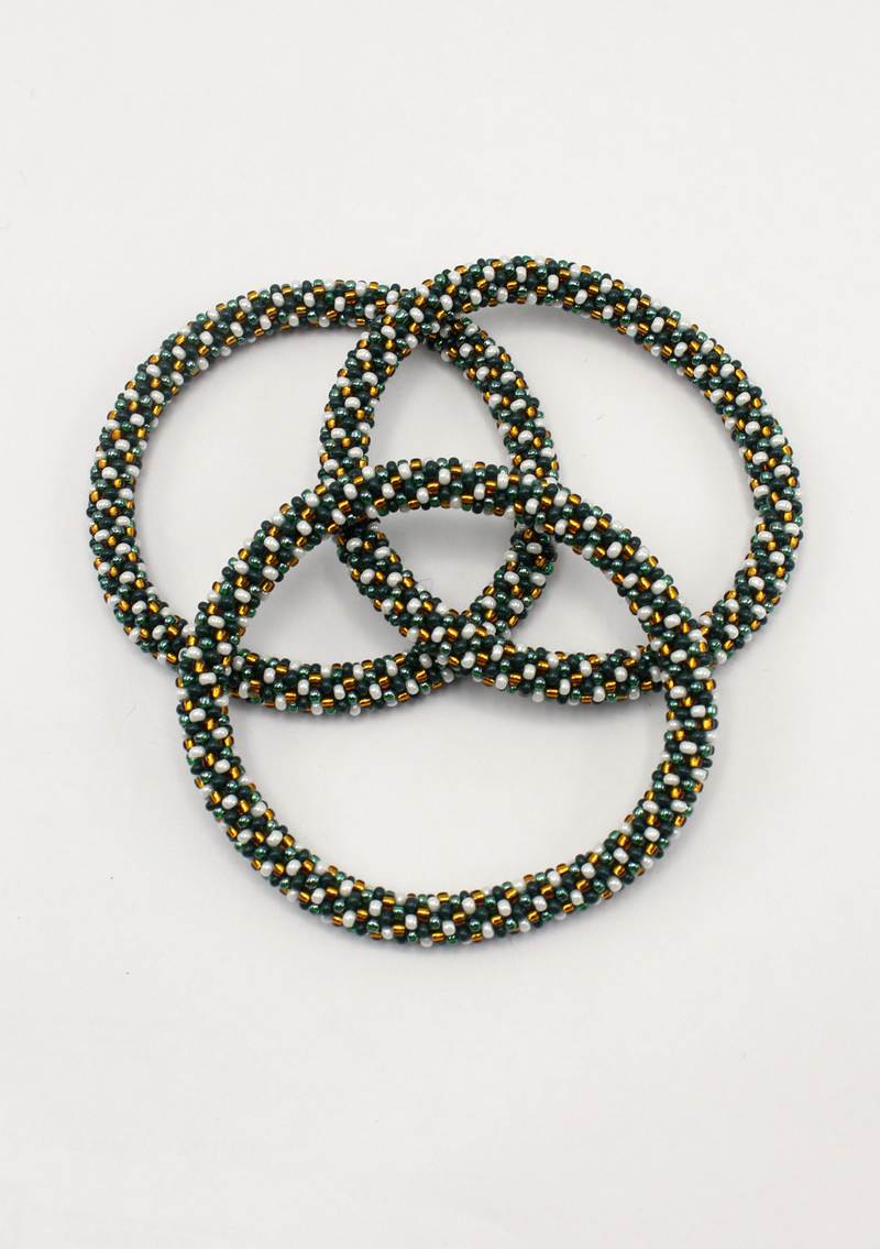 Golden Green Roll on Beads Mata Parwati Shrawan  Bracelet