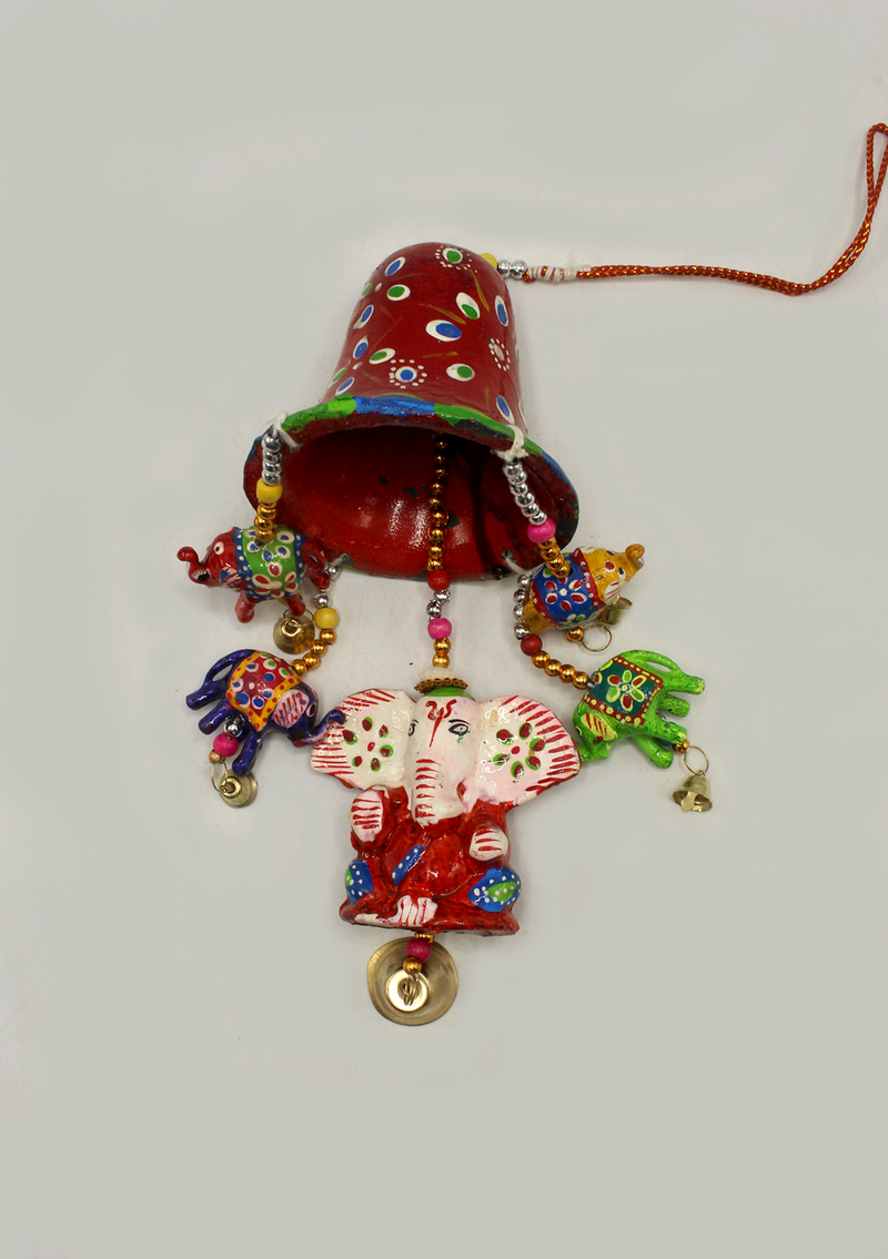 Red Ganesha Bell Wind Chimes