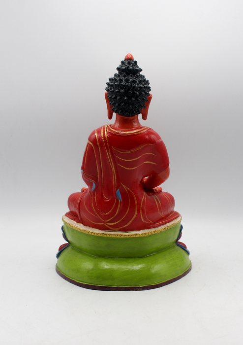 Handpainted Ceramic Amitabha Buddha Statue 12"H