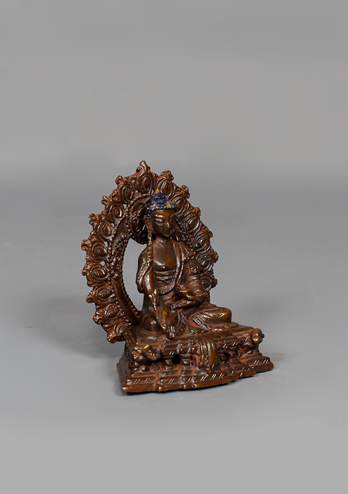 Oxidized Copper Medicine Buddha Statue 3.75" H