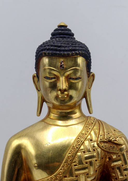 Masterpiece 24 K Gold Shakyamuni Buddha Statue 10"H