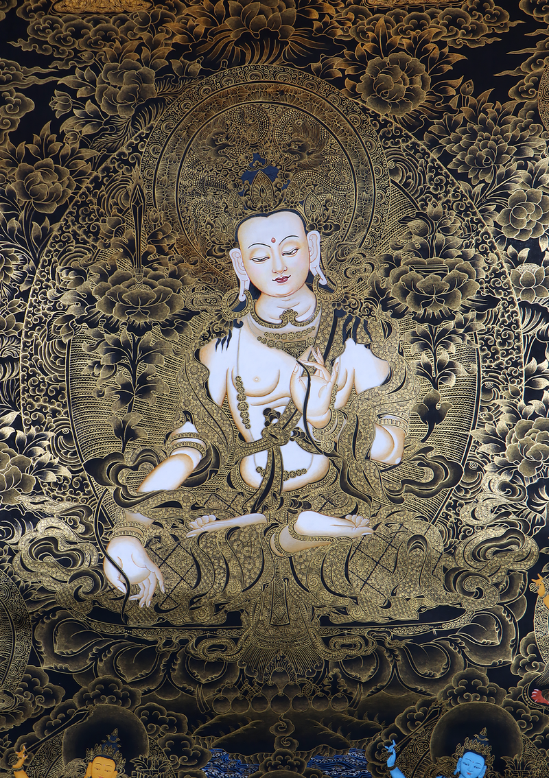 Black Gold White Tara  Thangka Painting