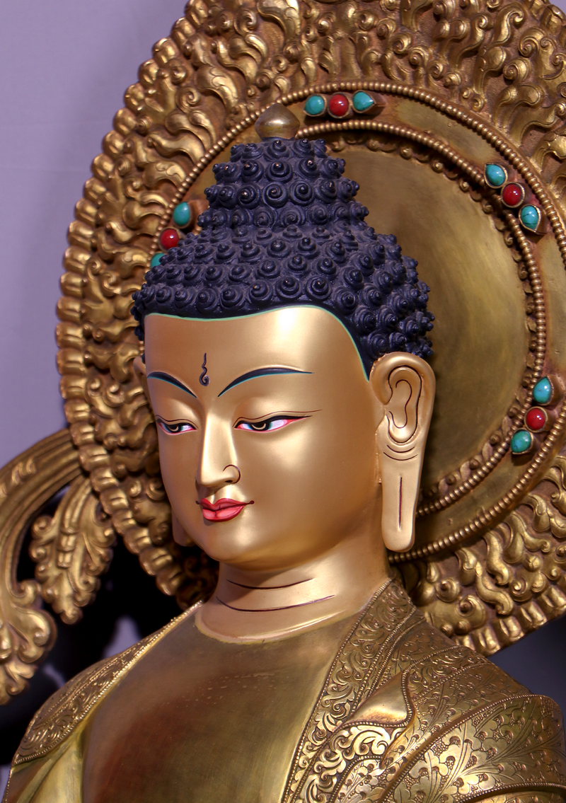Mastercrafted 24 K Gold Gilded Medicine Buddha Statue 25"H