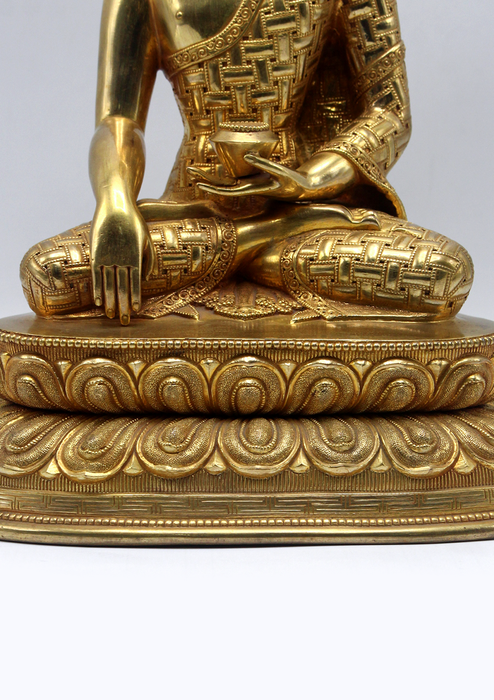 Masterpiece 24 K Gold Shakyamuni Buddha Statue 10"H