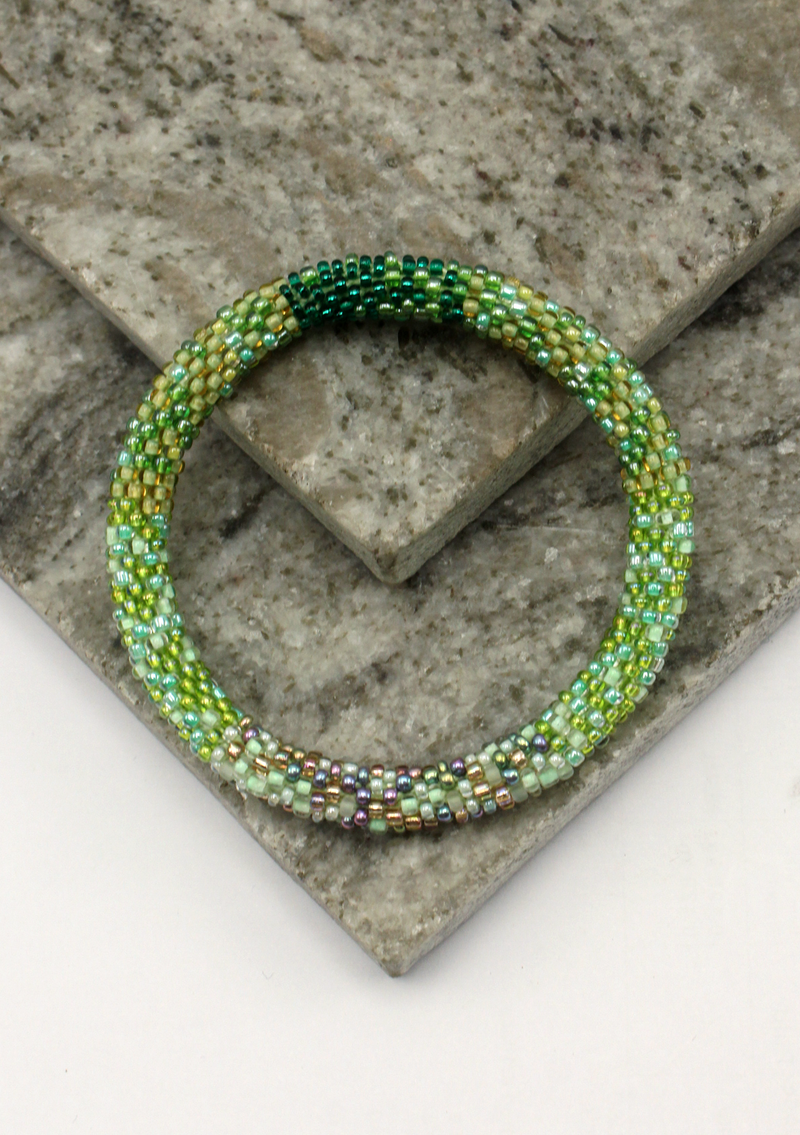 Roll on Beads Forest Green Bracelet