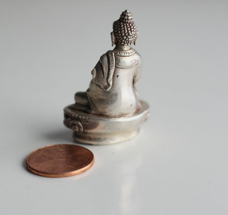 Silver Sterling Tiny Amitabha Buddha Statue, 4cm MST370AM