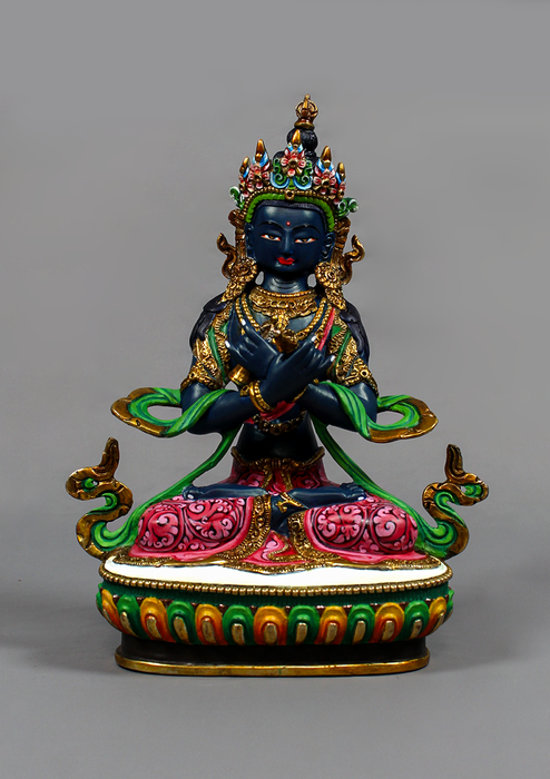 Vajradhara Handpainted Gold Gilded Statue