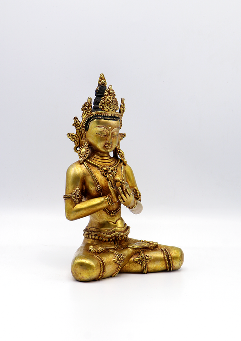 Full Gold Plated Maitreya Buddha Statue 7.8"H