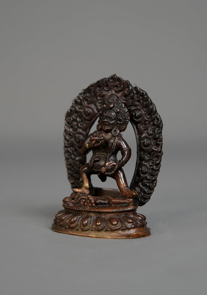 Copper Mini Black Jambala Statue 3"