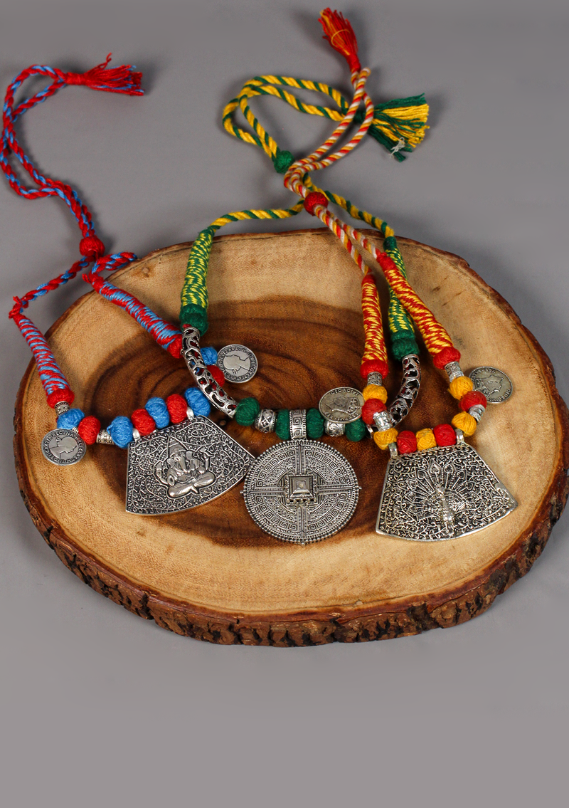 Elegant White Metal Tribal Pendant from Nepal