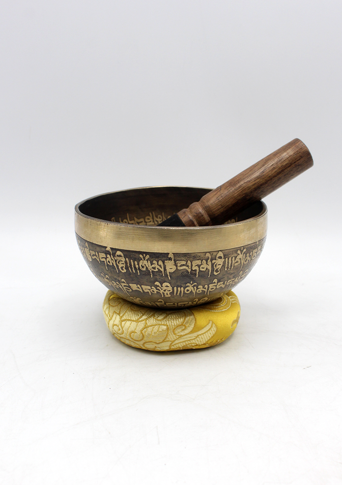 Om Mani Itching Tibetan  Singing Bowl 4"