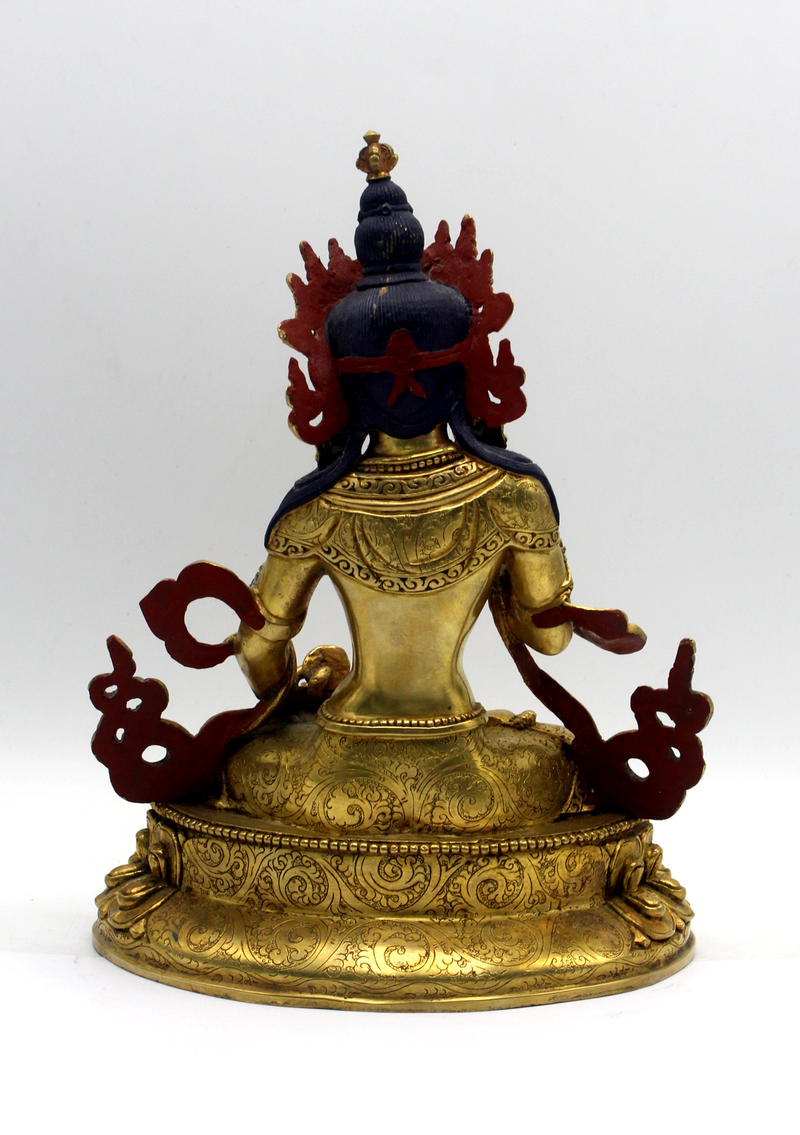 Fine Arts  24 K Gold Vajrasattva Statue 9" H