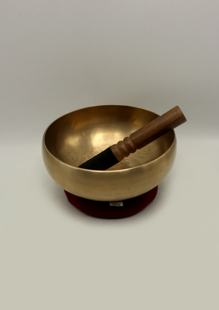 White Tara Engraved  Practiitoner   Bhadgaon Singing Bowl 7.5"