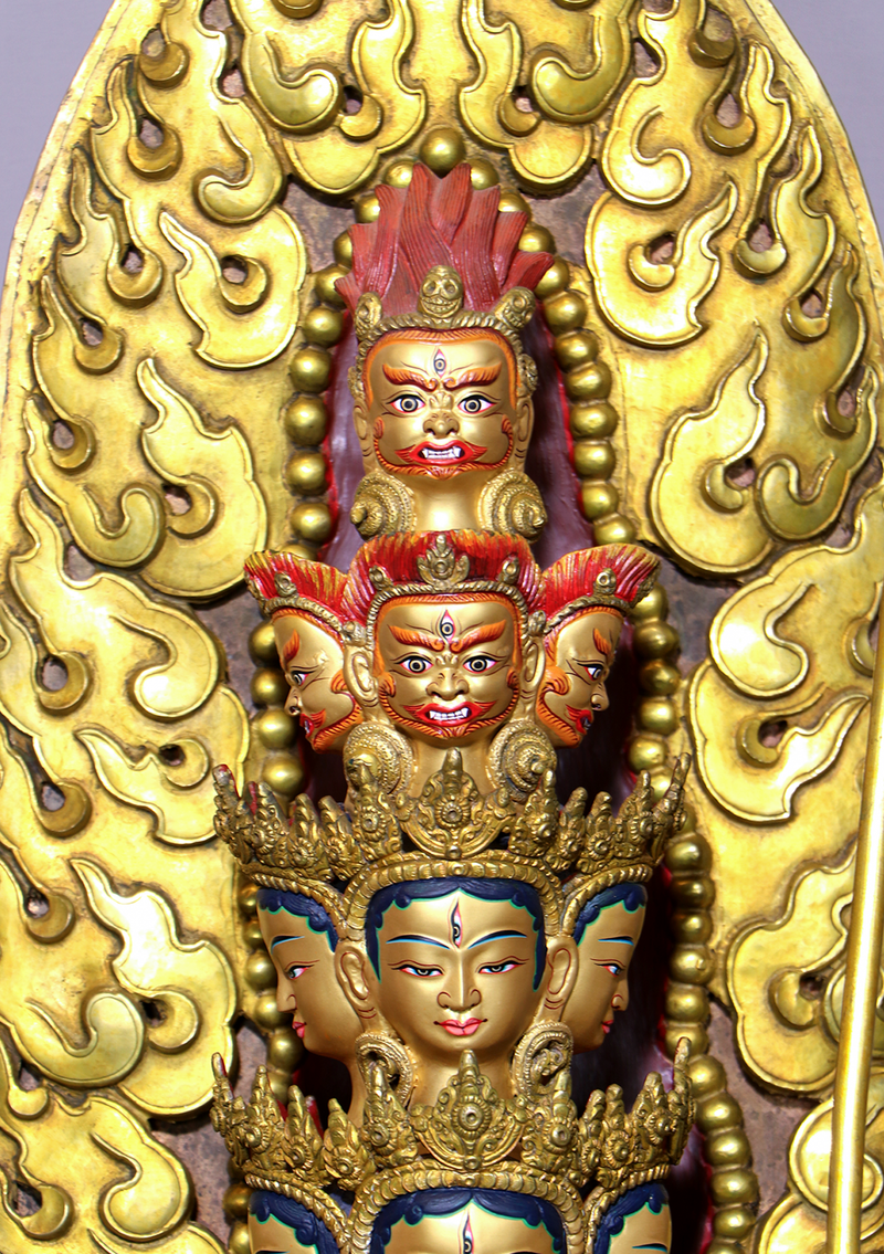 Mastercrafted 24 K Gold Sitatapatra or Dukkar Statue 51"H