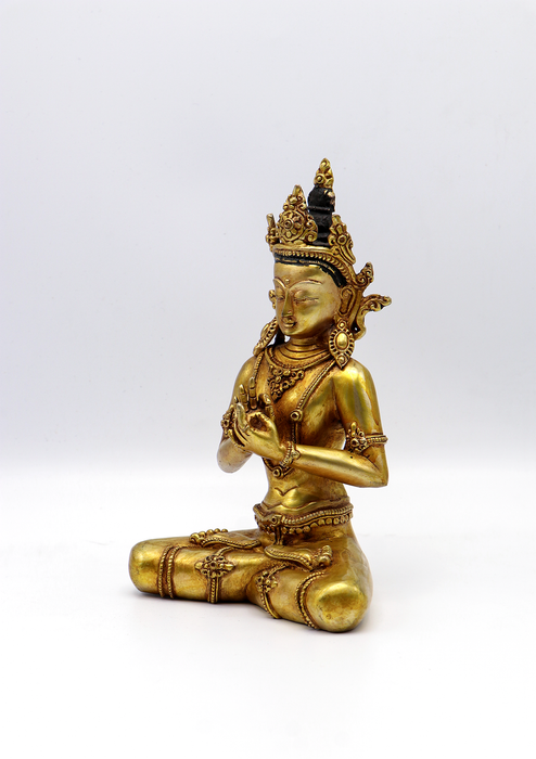 Full Gold Plated Maitreya Buddha Statue 7.8"H