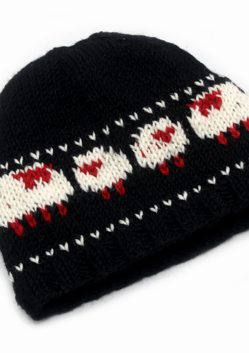 Handknited  Sheep Sheep Black  Beanies