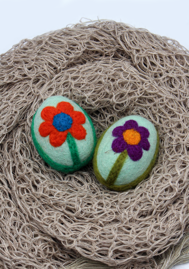 Multi Color Handmade Felt Easter Egg Ornaments