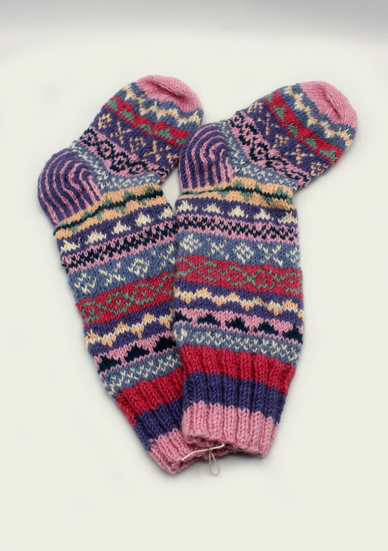 Handknitted Multicolor Woolen Knee High Socks