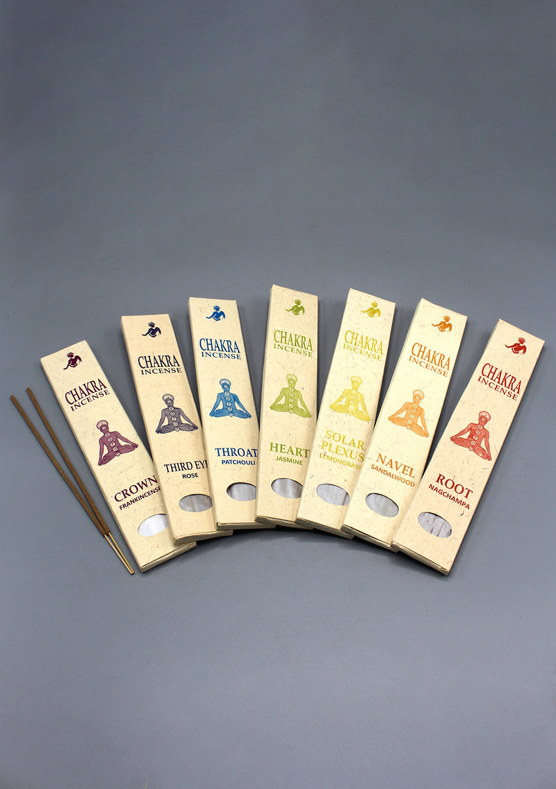 Seven Chakra Incense Sticks Set with Free Wooden Burner