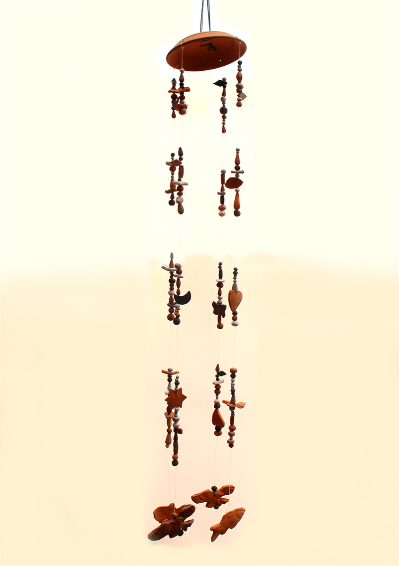 Handcrafted Bhaktapur Ceramic Wind Chimes- Double Fish